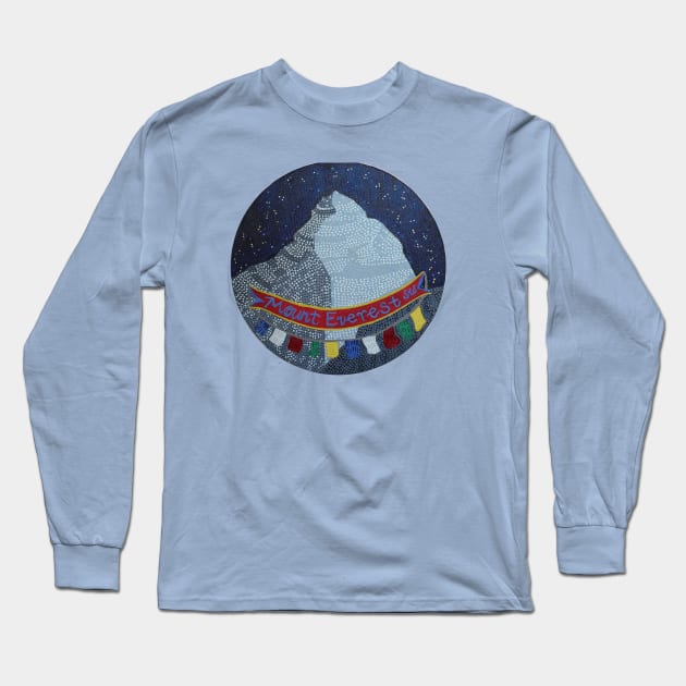 Mt. Everest Long Sleeve T-Shirt by oil and ink